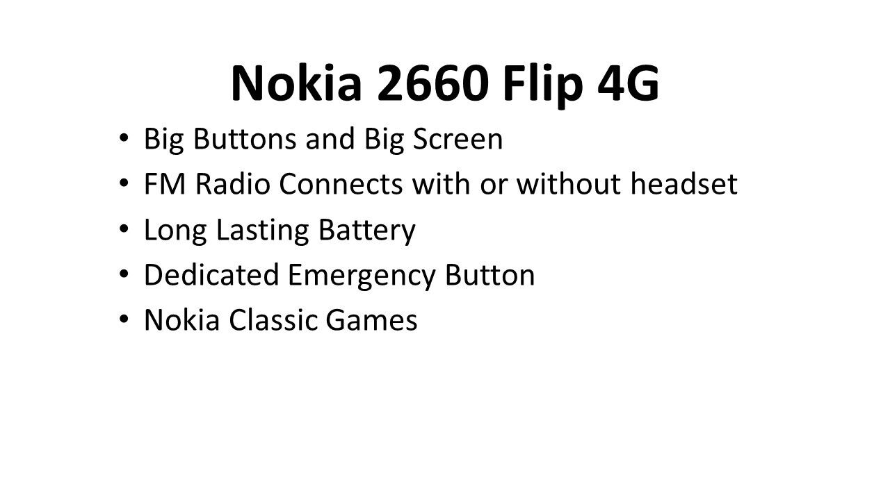 Nokia 2660 Black Unlocked 4G Dual Sim Flip Feature Phone Flip ( OPENED BOX )