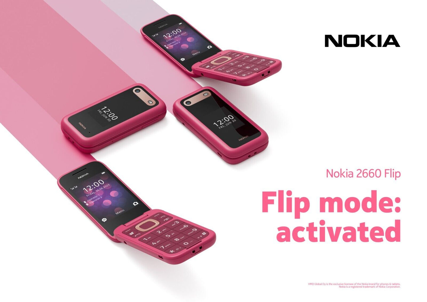 Nokia 2660 Black Unlocked 4G Dual Sim Flip Feature Phone Flip ( OPENED BOX )