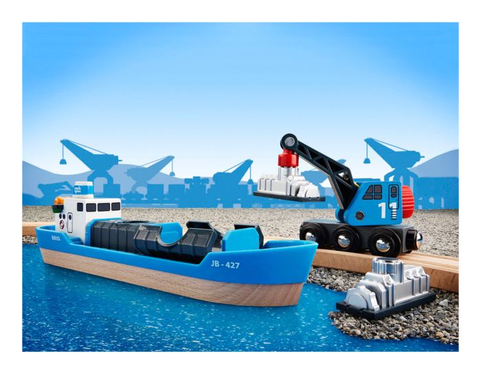 Brio World Harbour Freight Ship & Crane 33534