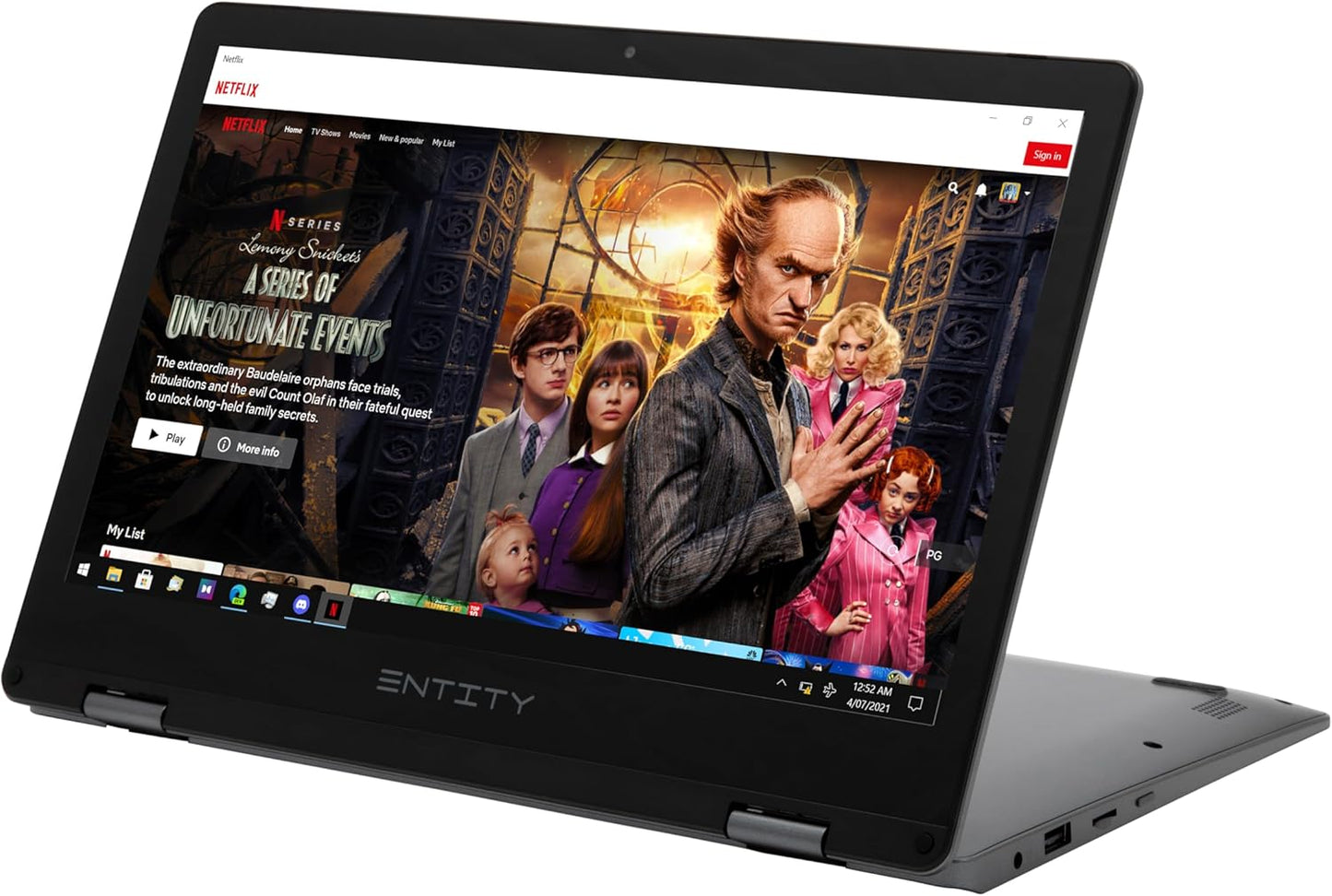 Entity Book 11.6 Targa 4 in 1 Laptop Touchscreen Intel Celeron N4040 128GB Black