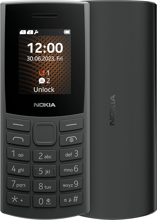 Nokia 105 (2024 2G USBC version ) Unlocked Featurephone Black
