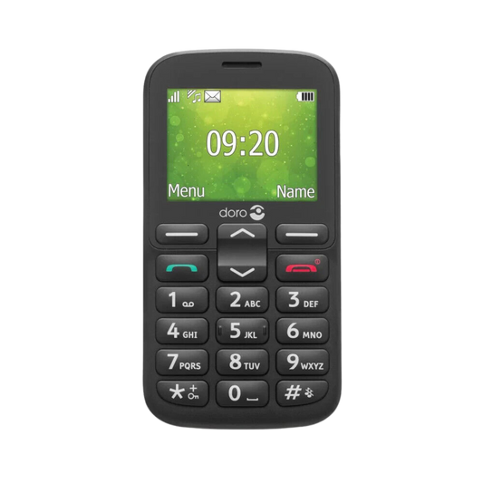 Doro 1380 2G Black Dual SIM Feature Phone with Large Buttons