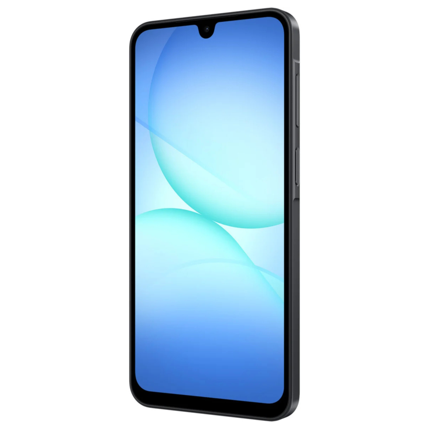 Smartphone with a gradient blue screen on a white background