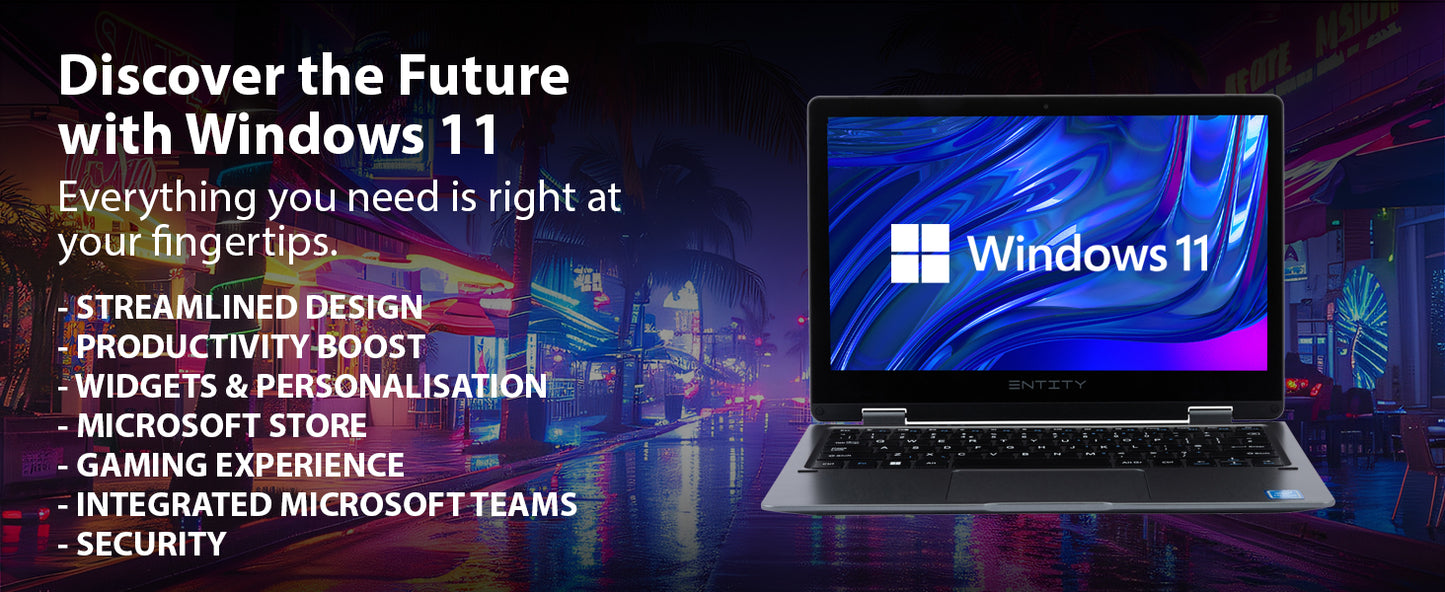 Entity Book 11.6 Targa 2 in 1 Convertible Laptop and Touchscreen Tablet Intel Celeron N4040 128GB Black