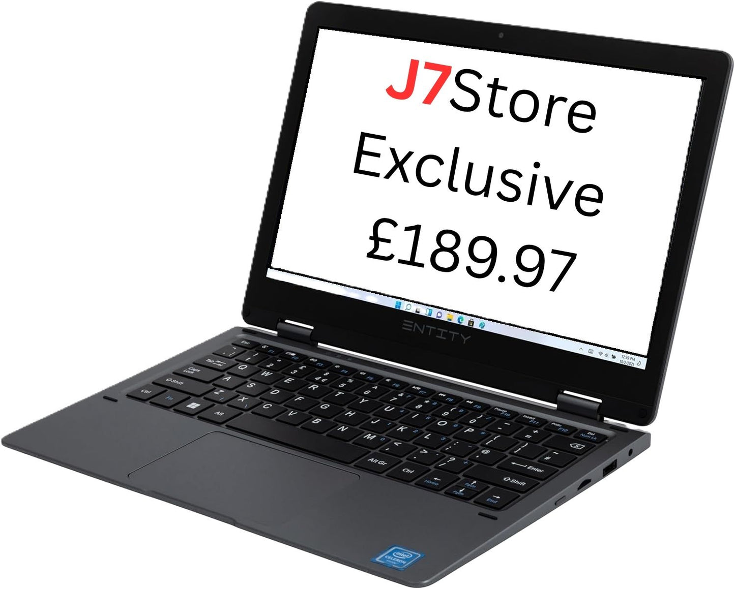 Entity Book 11.6 Targa 4 in 1 Laptop Touchscreen Intel Celeron N4040 128GB Black