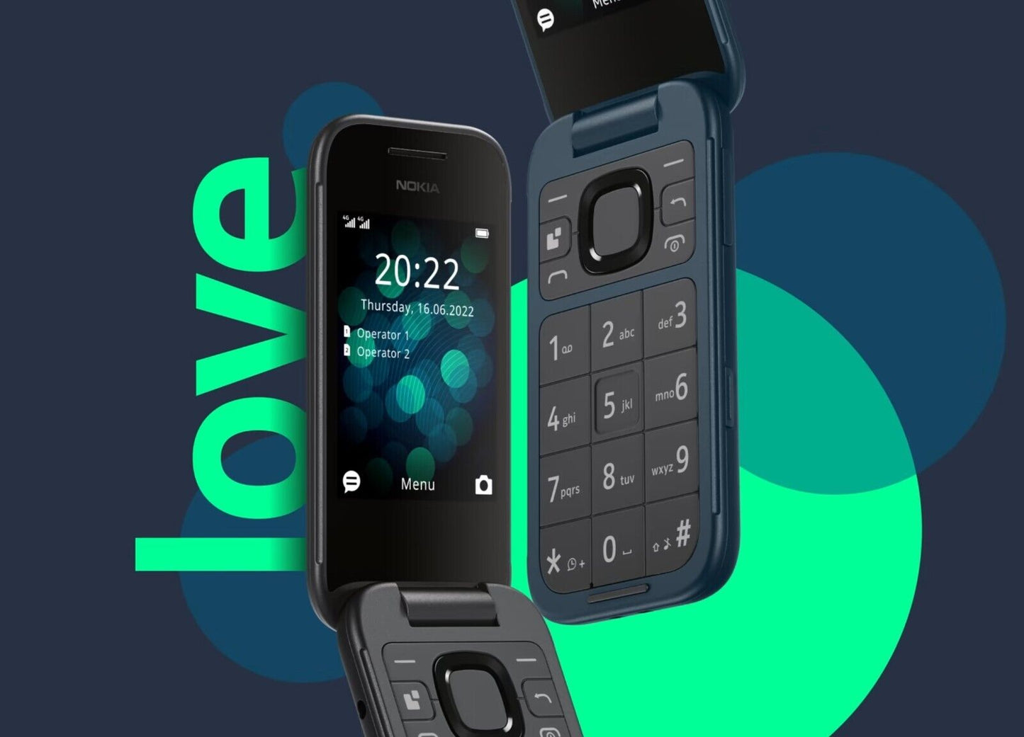Nokia 2660 Black Unlocked 4G Dual Sim Flip Feature Phone  Flip ( OPENED BOX )
