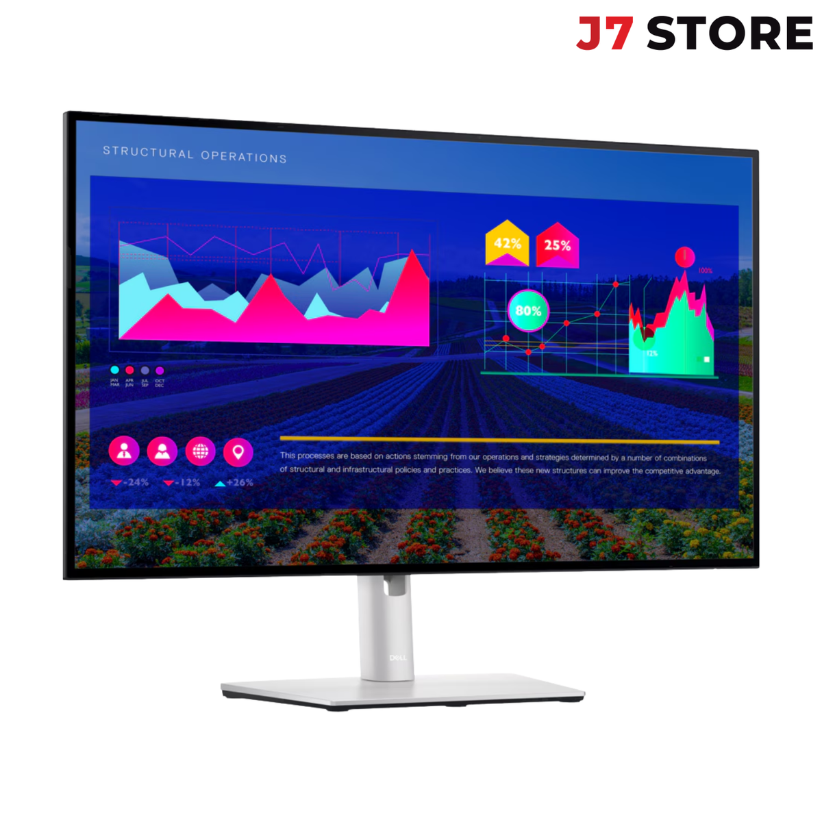 Dell UltraSharp 27 QHD Monitor U2722D Black Silver