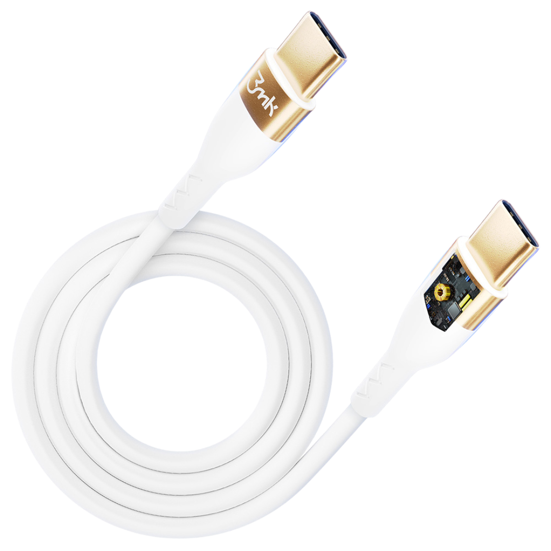 3mk - Hyper Cable - 2M Type-C to Type-C Data Cable (100W) (White)