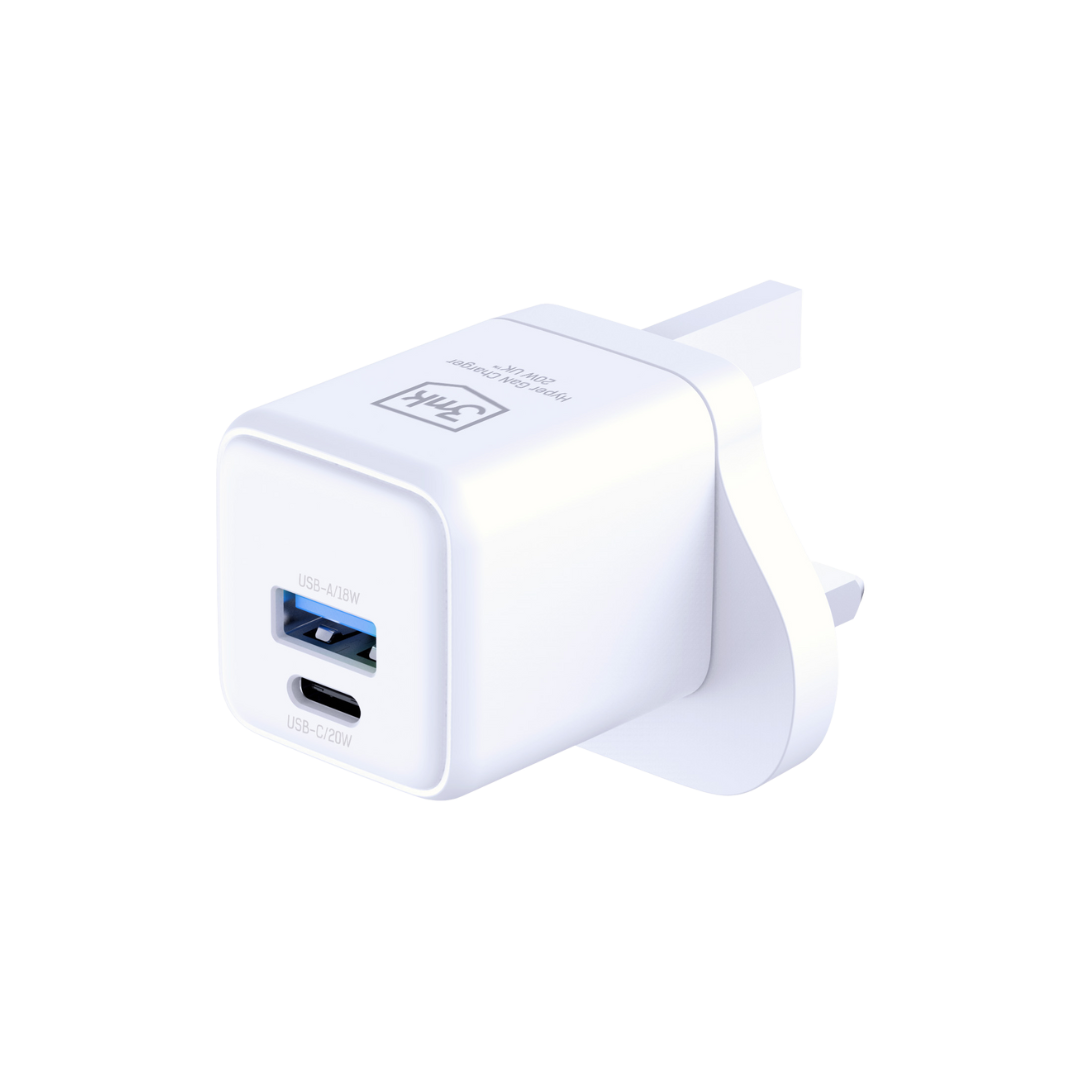 3mk Hyper Charger - Dual-Port Fast Charging Plug (20W)