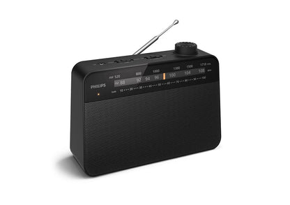 Philips 200 Series AM/FM AC/Battery Powered LED Portable Radio- Black TAR2509