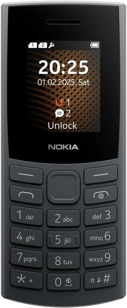 Nokia 105 (2024 2G USBC version ) Unlocked Featurephone Black
