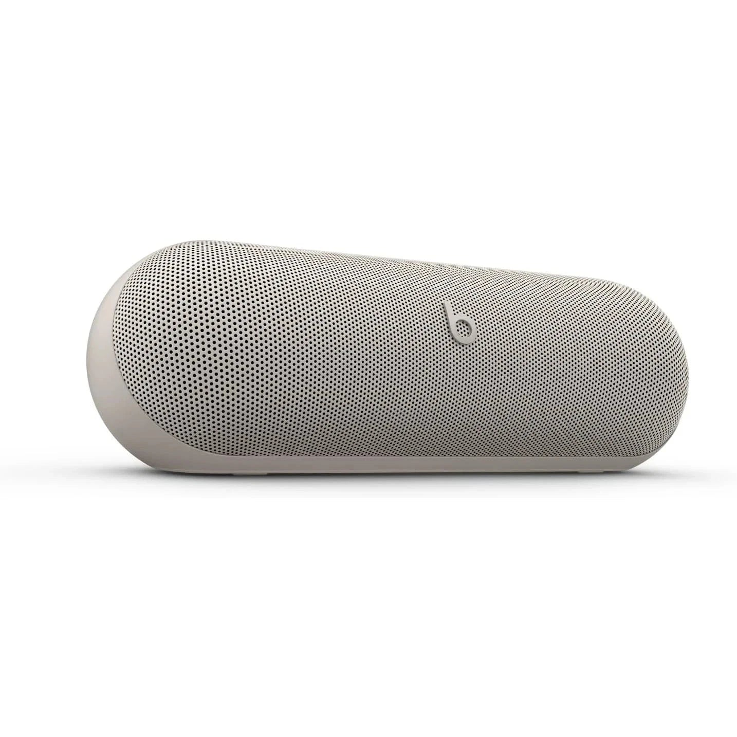 Beige portable speaker with Beats logo on a white background