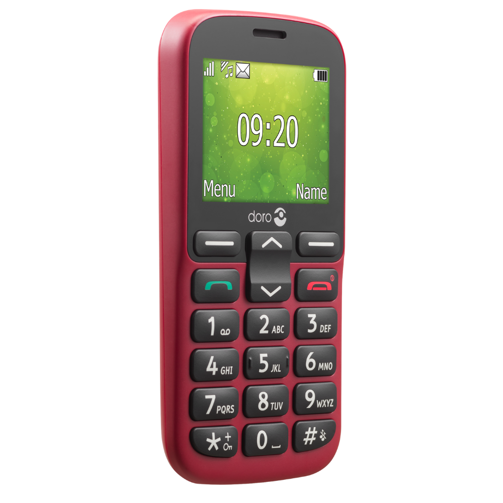 Doro 1380 2G Red Dual SIM Basic Phone with Large Buttons