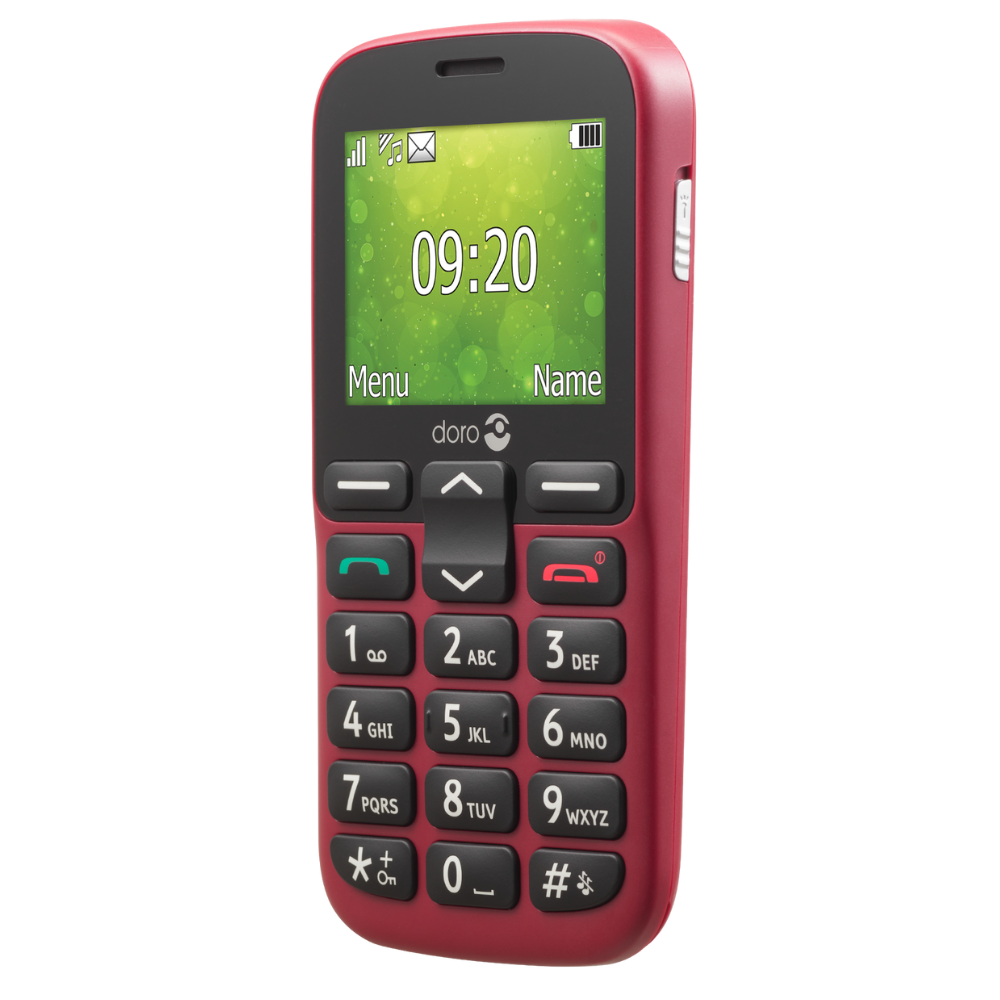 Doro 1380 2G Red Dual SIM Basic Phone with Large Buttons