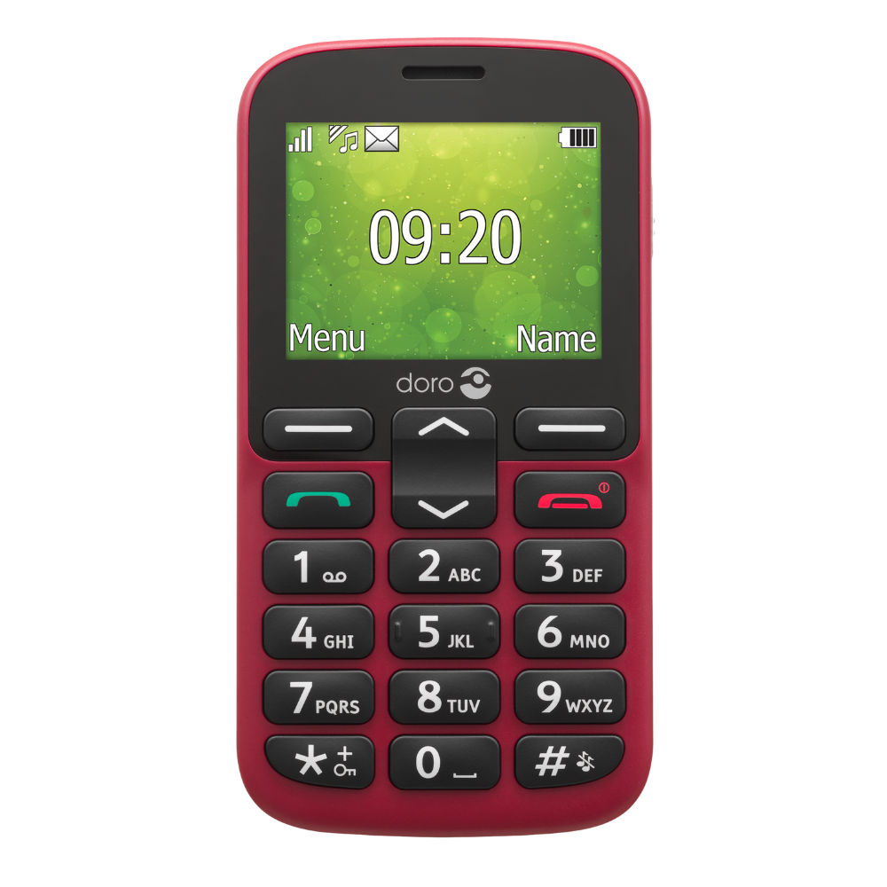 Doro 1380 2G Red Dual SIM Basic Phone with Large Buttons