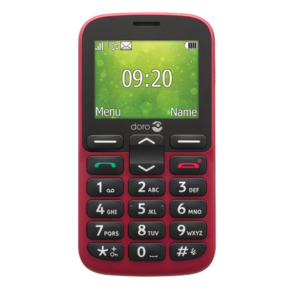 Doro 1380 2G Red Dual SIM Basic Phone with Large Buttons