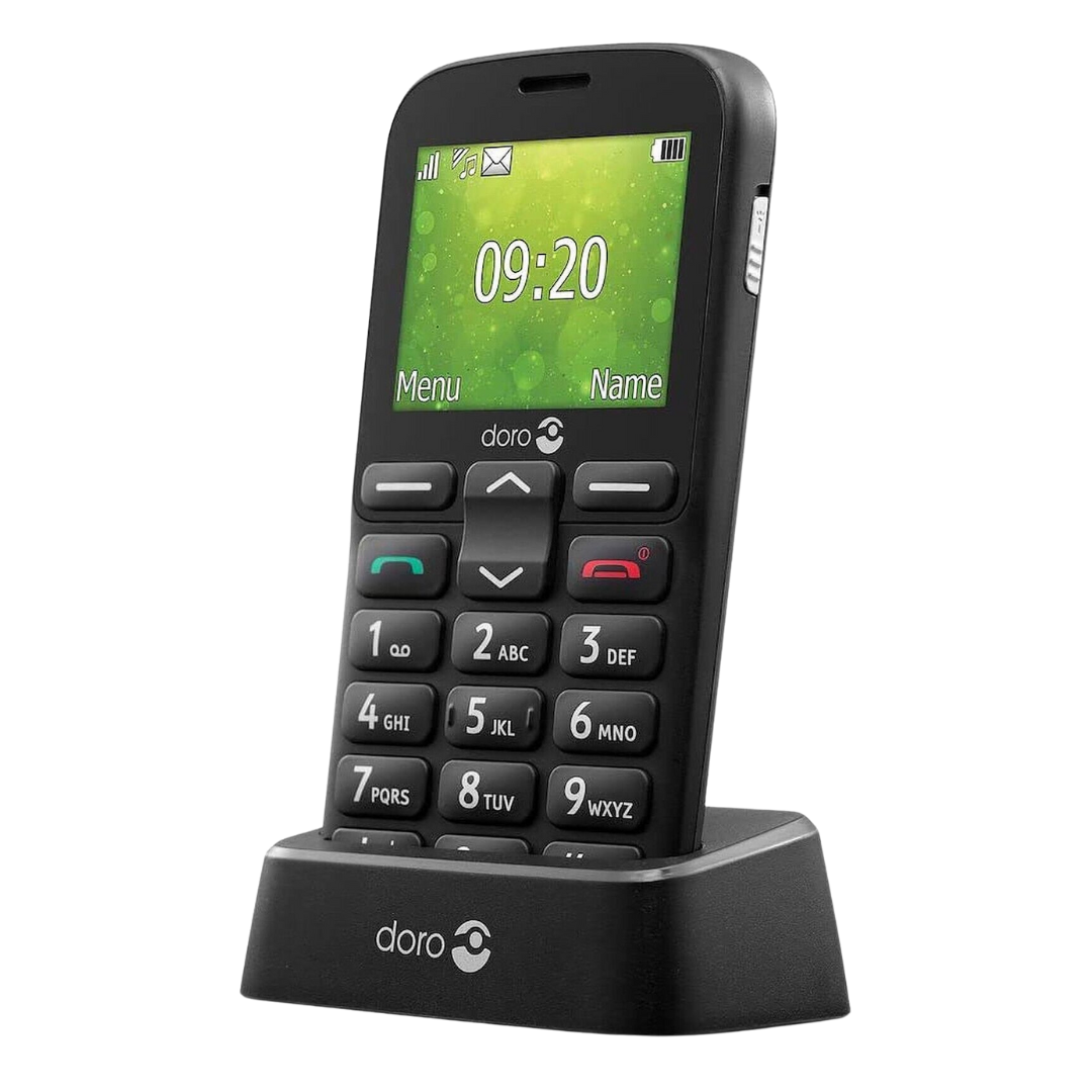 Doro 1380 2G Black Dual SIM Feature Phone with Large Buttons 