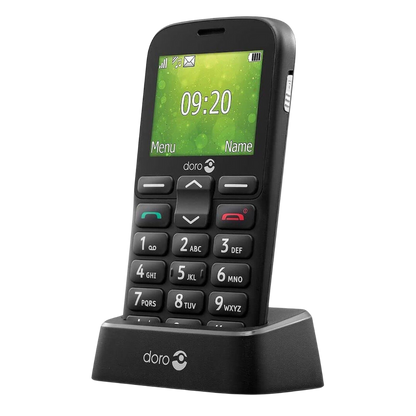 Doro 1380 2G Black Dual SIM Feature Phone with Large Buttons 