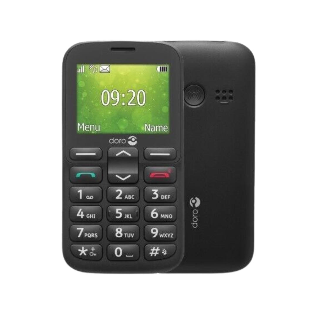 Doro 1380 2G Black Dual SIM Feature Phone with Large Buttons 