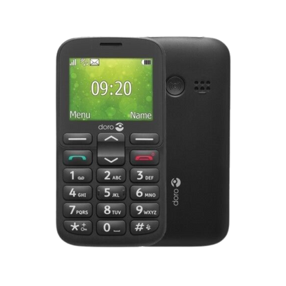 Doro 1380 2G Black Dual SIM Feature Phone with Large Buttons 