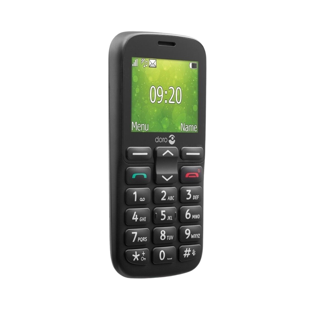 Doro 1380 2G Black Dual SIM Feature Phone with Large Buttons 