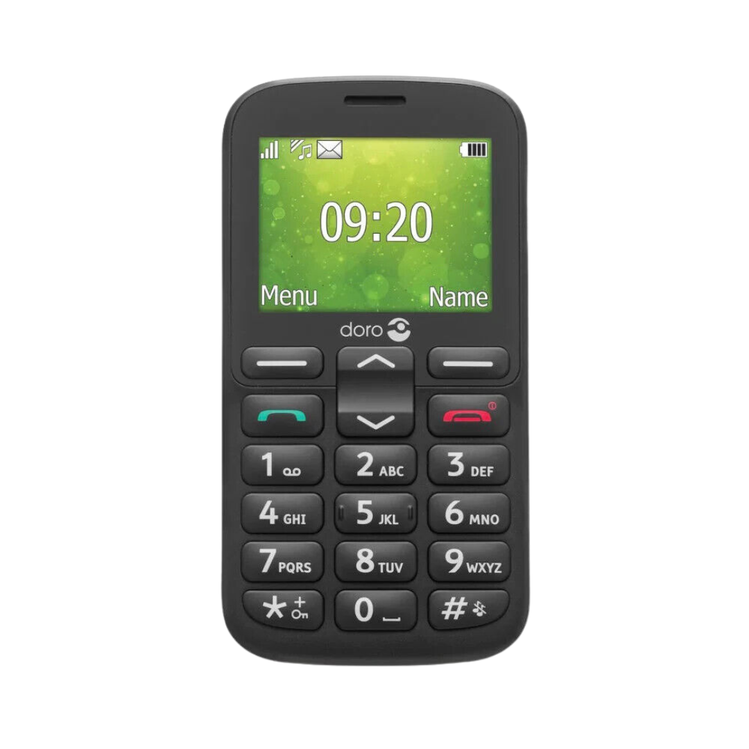 Doro 1380 2G Black Dual SIM Feature Phone with Large Buttons 