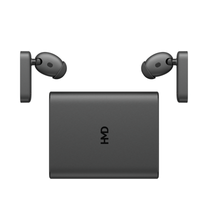 Image of HMD Amped Buds Black – premium wireless earbuds featuring advanced noise cancellation, a secure ergonomic design, and rich, immersive sound quality for a reliable audio experience.