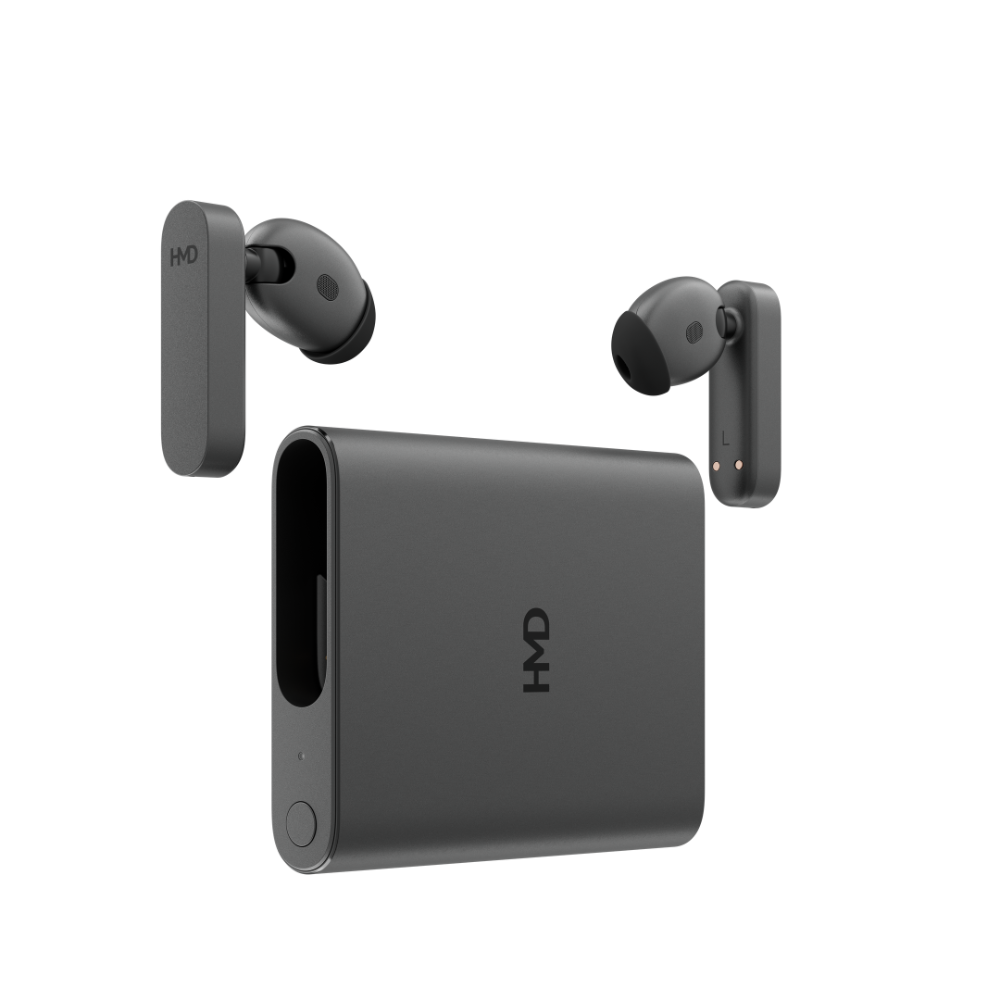 Image of HMD Amped Buds Black – premium wireless earbuds featuring advanced noise cancellation, a secure ergonomic design, and rich, immersive sound quality for a reliable audio experience.