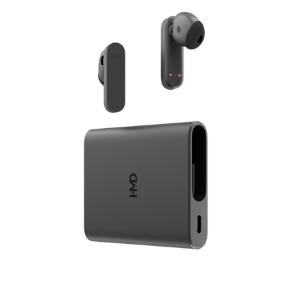 Image of HMD Amped Buds Black – premium wireless earbuds featuring advanced noise cancellation, a secure ergonomic design, and rich, immersive sound quality for a reliable audio experience.