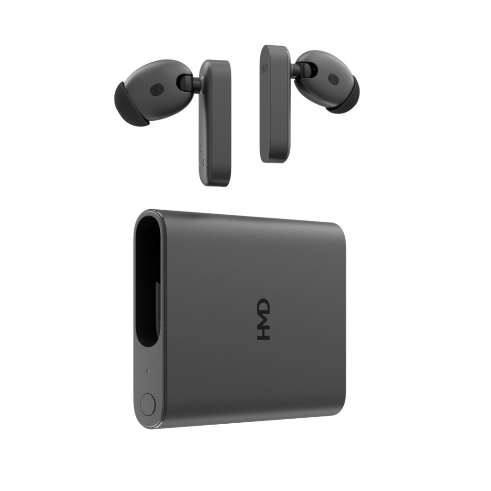 Image of HMD Amped Buds Black – premium wireless earbuds featuring advanced noise cancellation, a secure ergonomic design, and rich, immersive sound quality for a reliable audio experience.