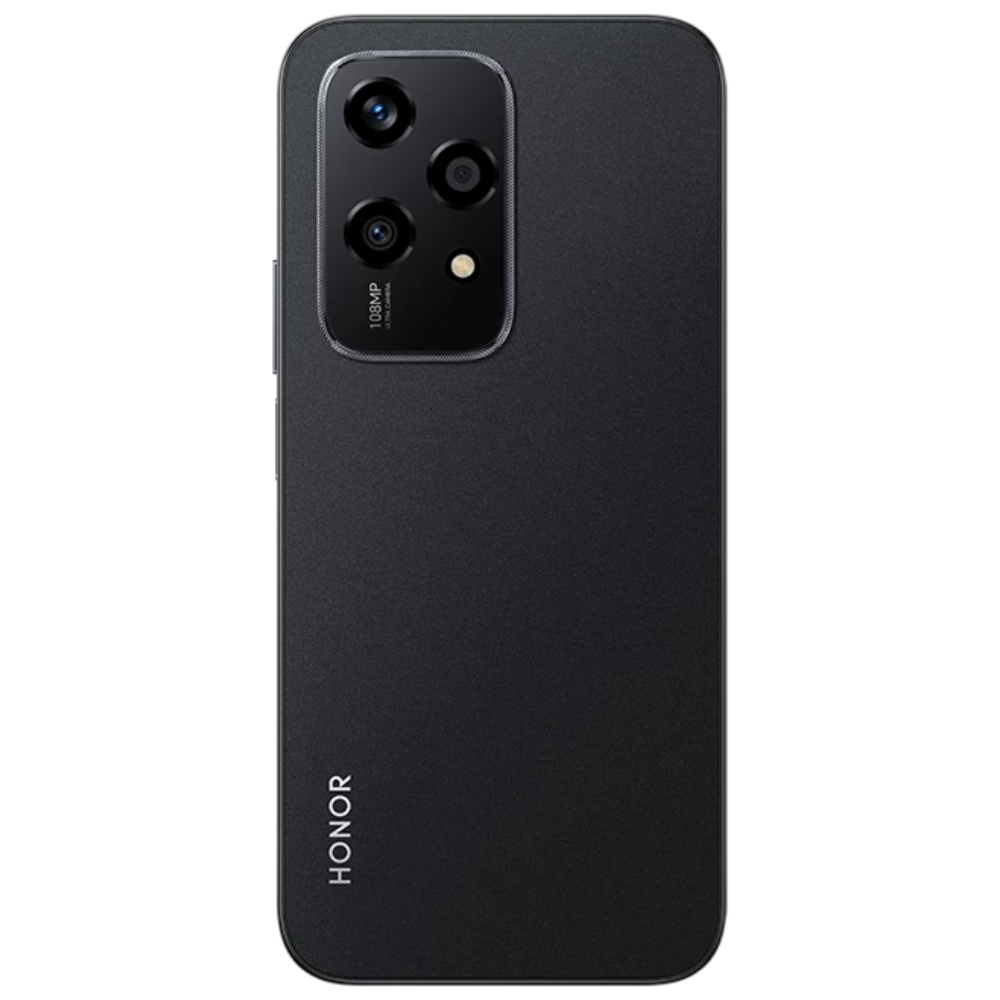Black smartphone with Honor logo on a white background