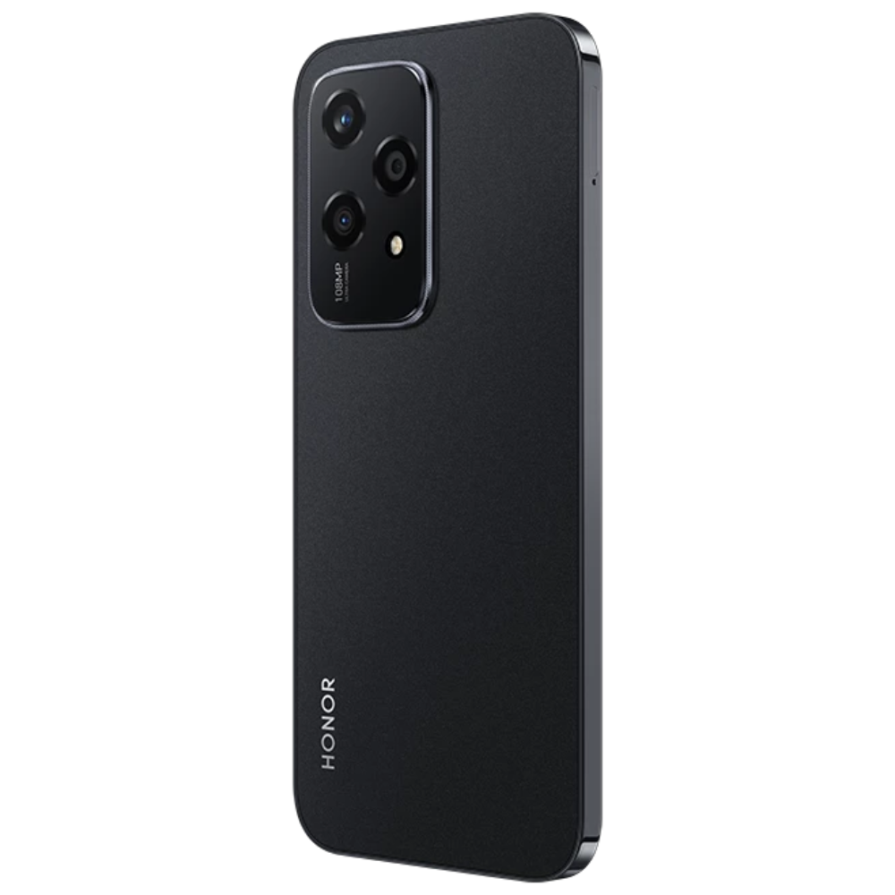 Black smartphone with 'Honor' branding on a white background