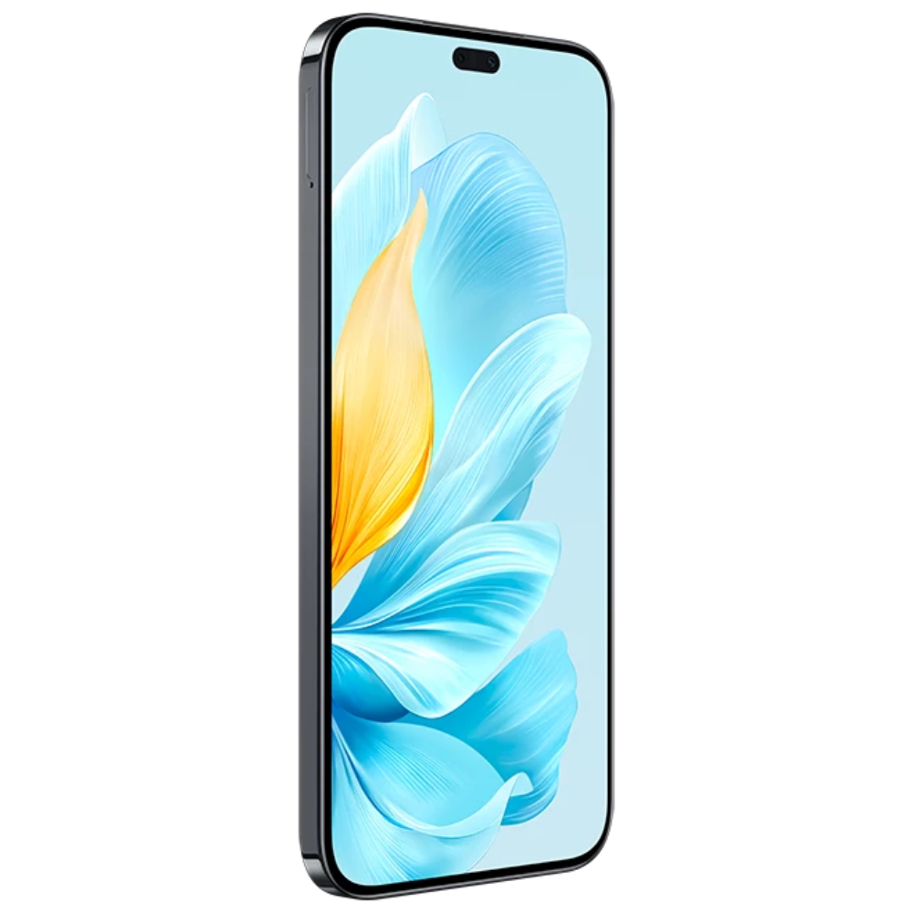 Smartphone with a colorful display on a white background