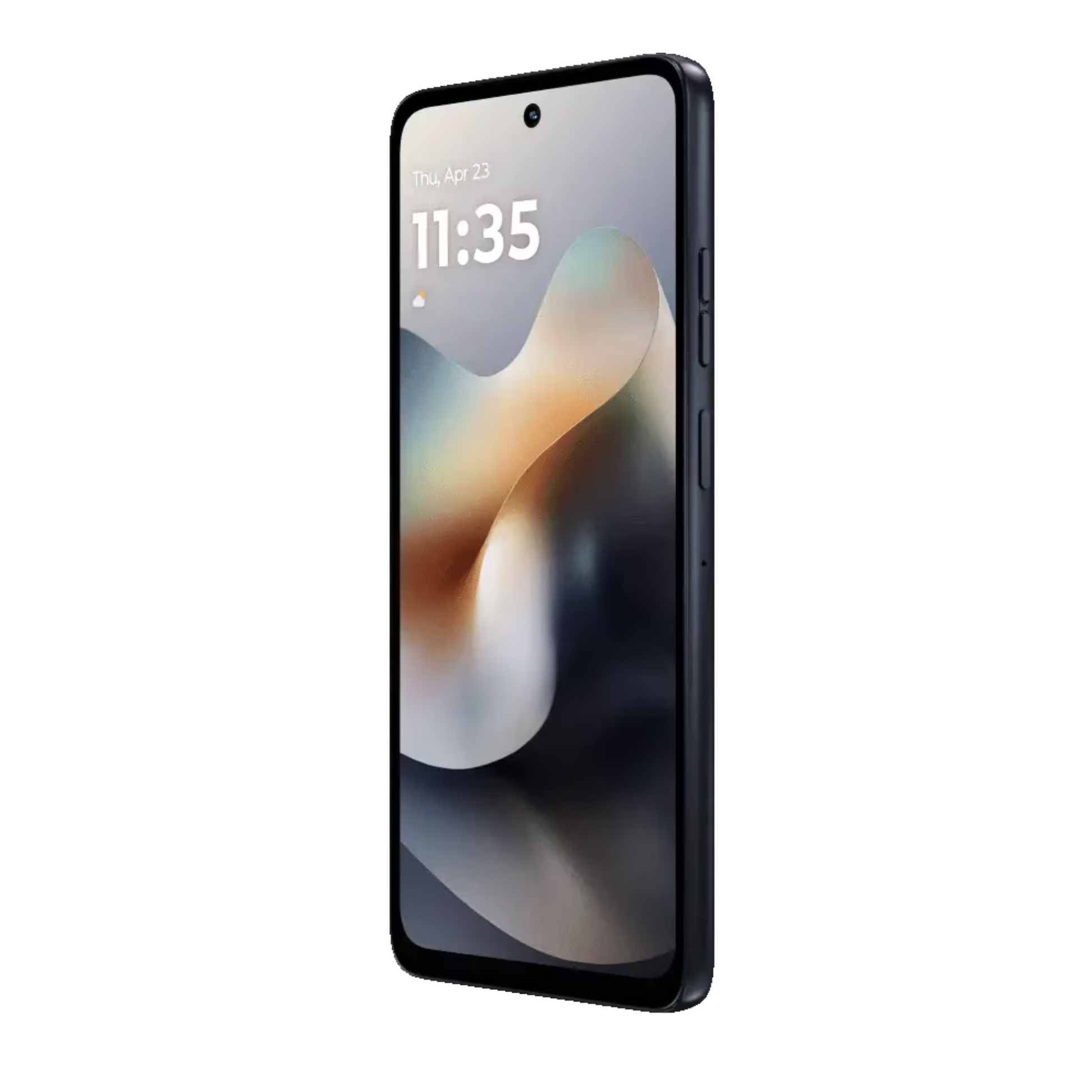 Smartphone with a gradient display on a white background