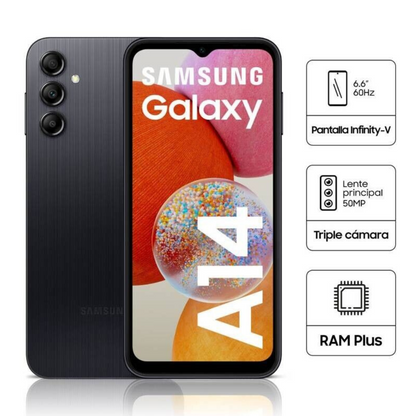 Unlocked Samsung Galaxy A14 smartphone professionally refurbished to excellent working order