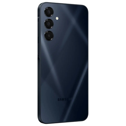 Samsung smartphone back view on a white background