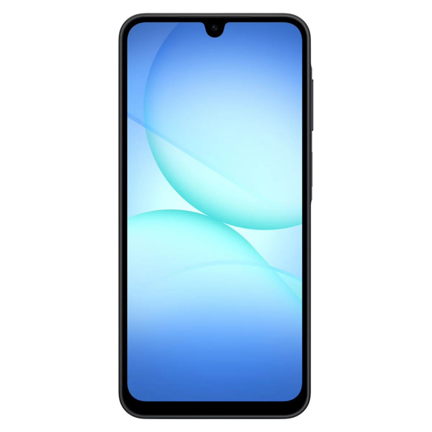 Smartphone with a blue gradient display on a white background