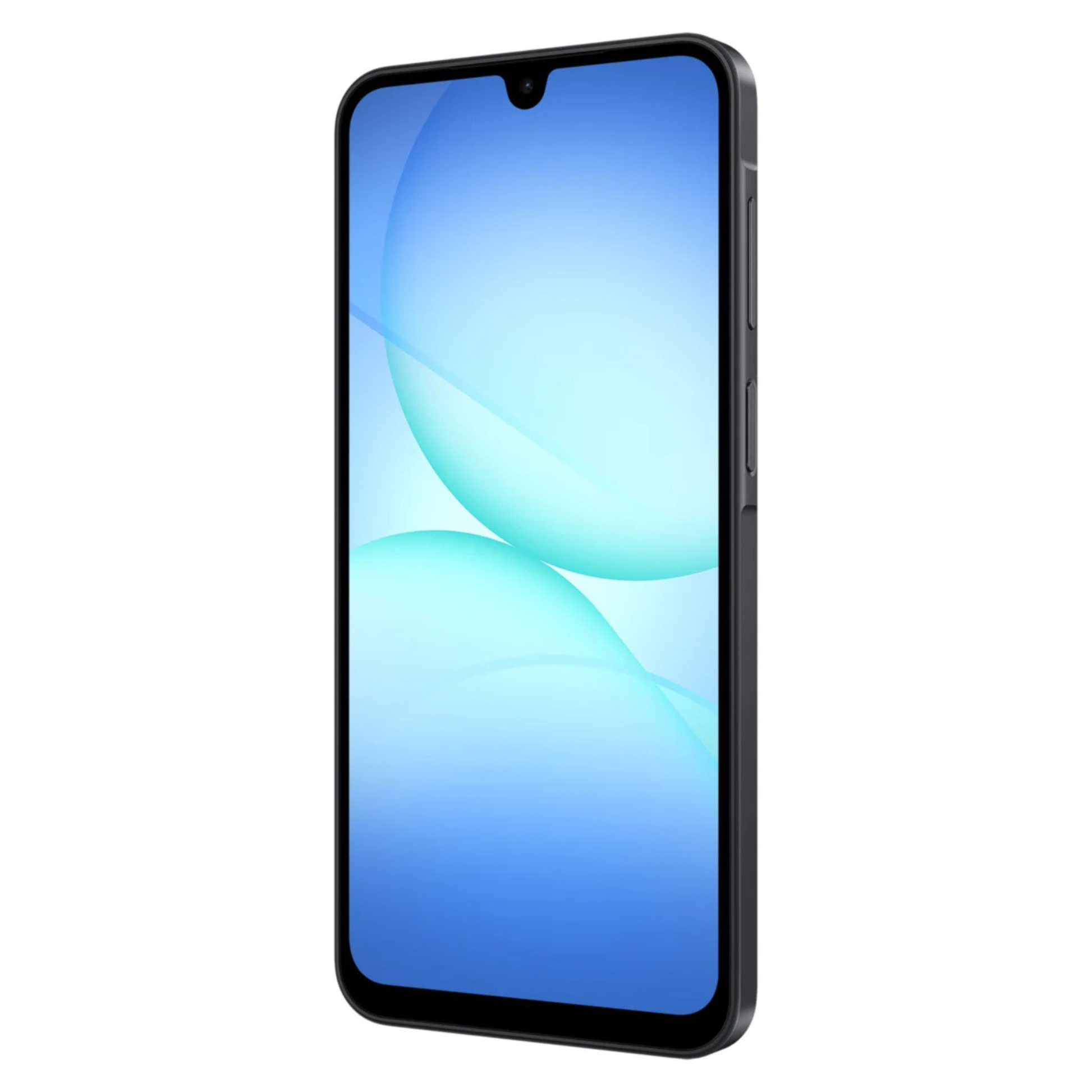Smartphone with a blue gradient display on a white background