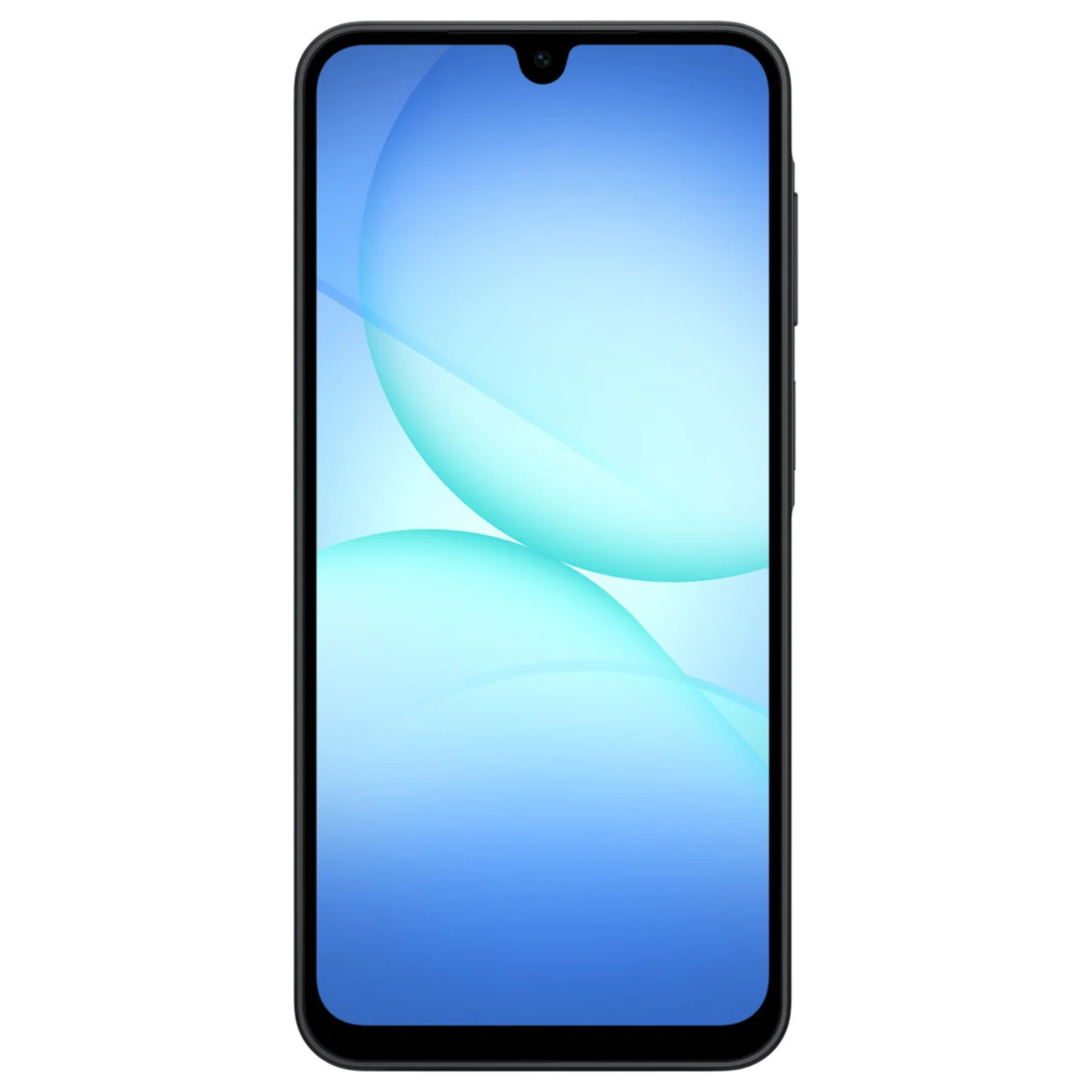 Smartphone with a gradient blue screen on a white background
