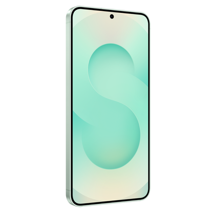 Smartphone with a green gradient display on a white background