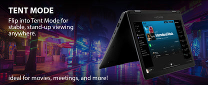 Entity Book 11.6 Targa 2 in 1 Convertible Laptop and Touchscreen Tablet Intel Celeron N4040 128GB Black