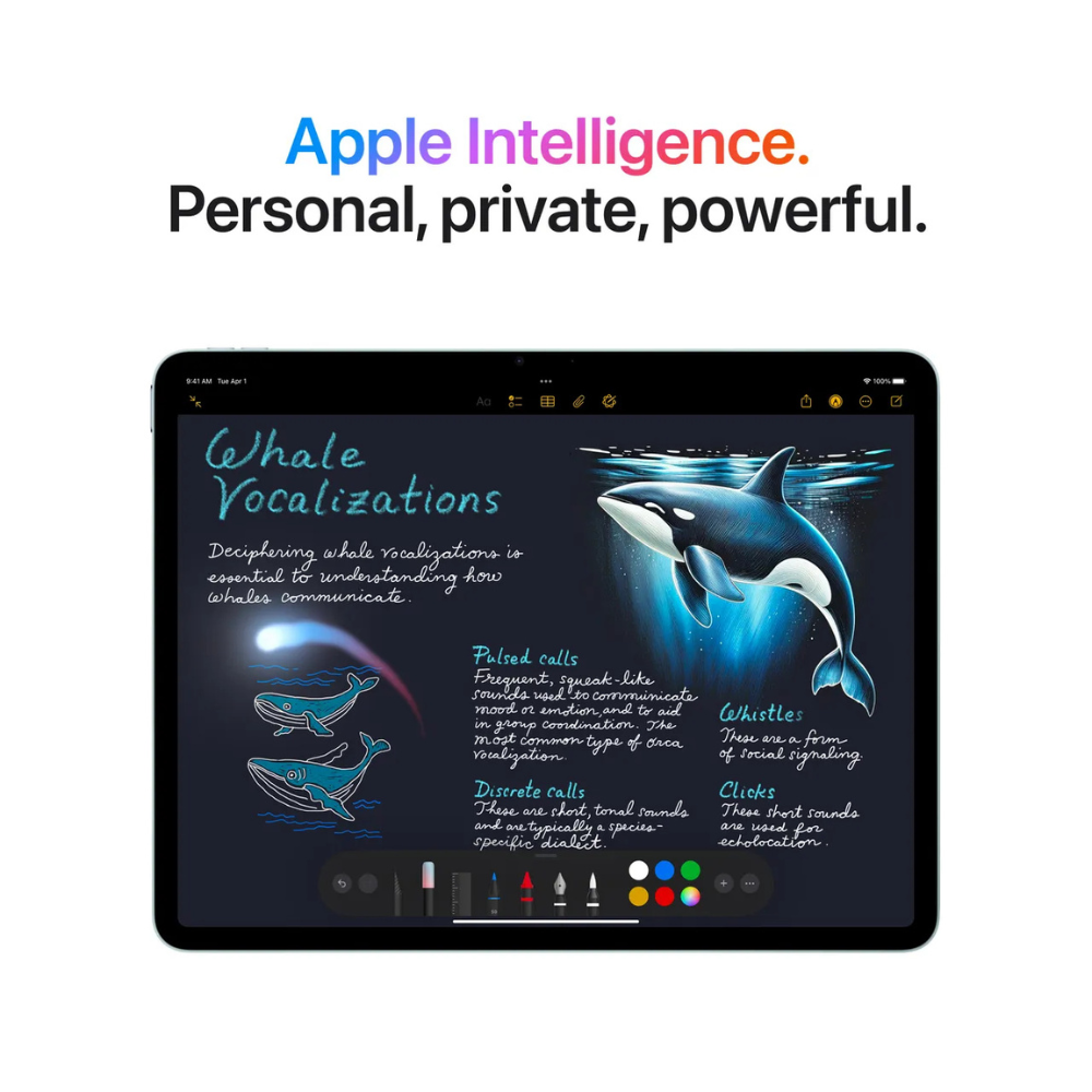 Apple iPad Air 11inch M3 128GB WiFi + Cellular 2025 Starlight featuring Apple intelligence. Personal private powerful.