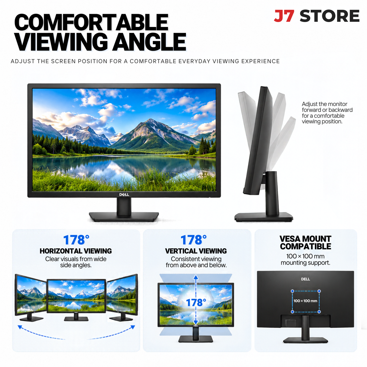 Dell E2423HN 23.8" FHD VA Monitor HDMI VGA Black