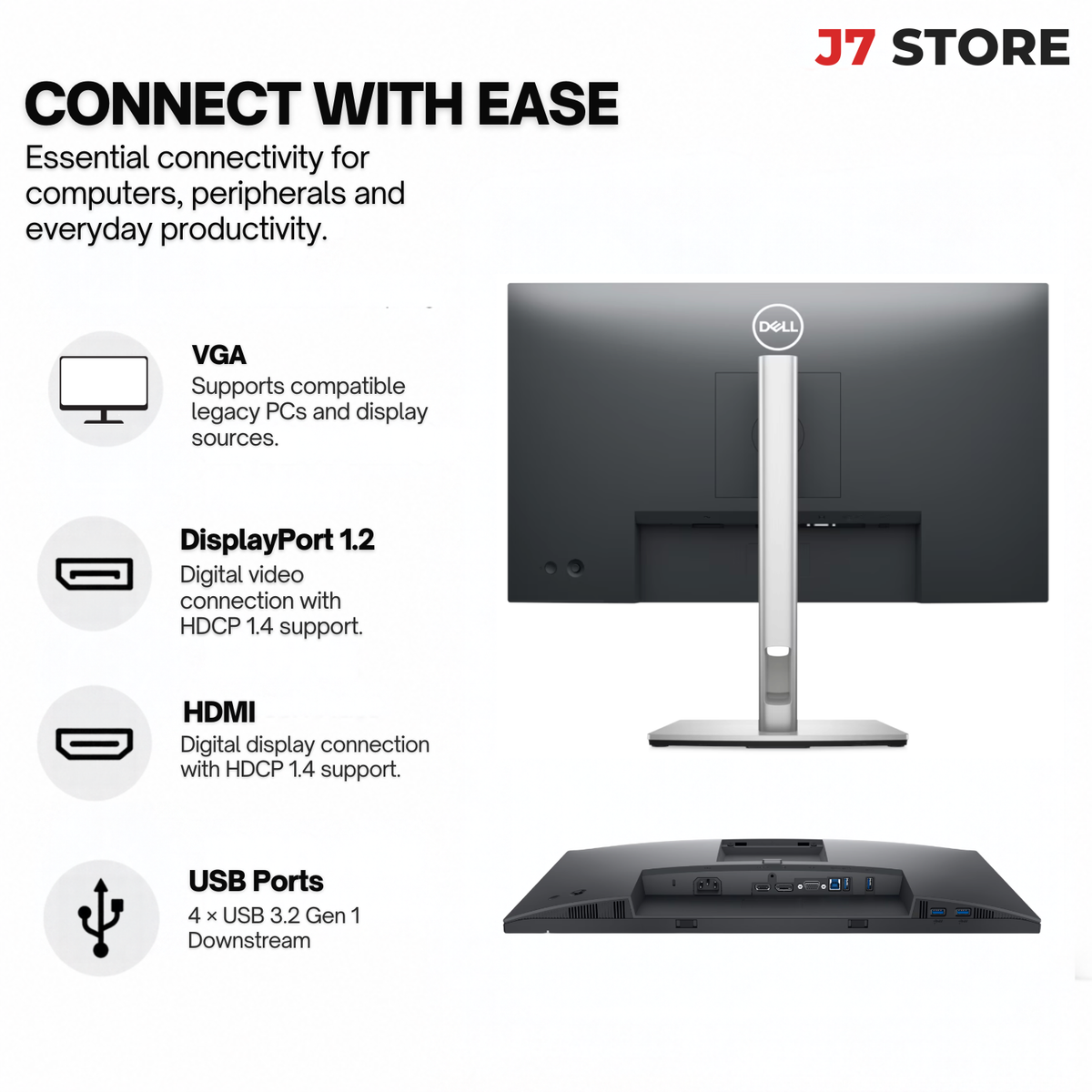 Dell P2422h 24 Ips Fhd Monitor Hdmi Vga Displayport 4x Usb