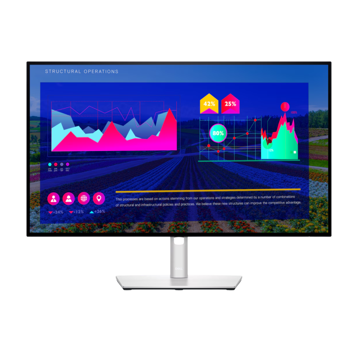 Dell UltraSharp 27 QHD Monitor U2722D Black Silver 
