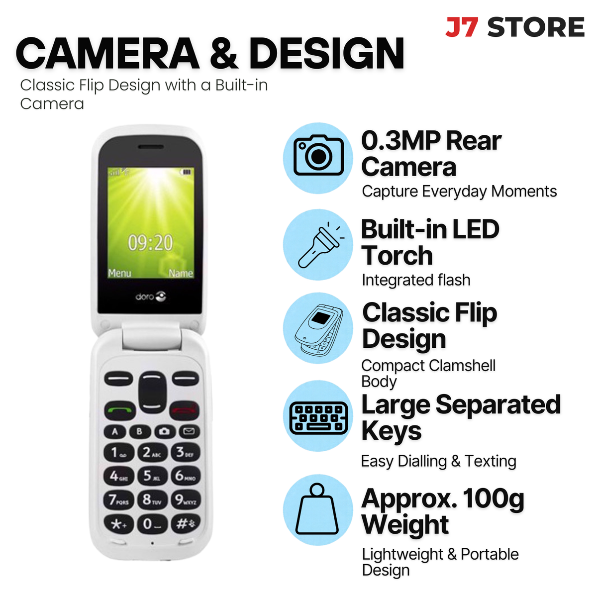 Doro 2404 Basic Phone Black White