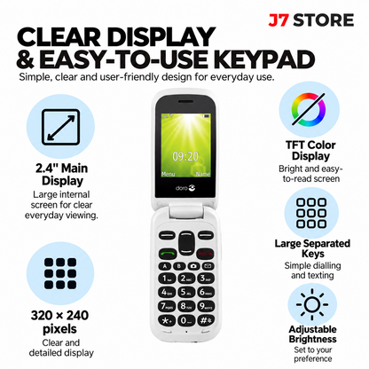 Doro 2404 Basic Phone Black White