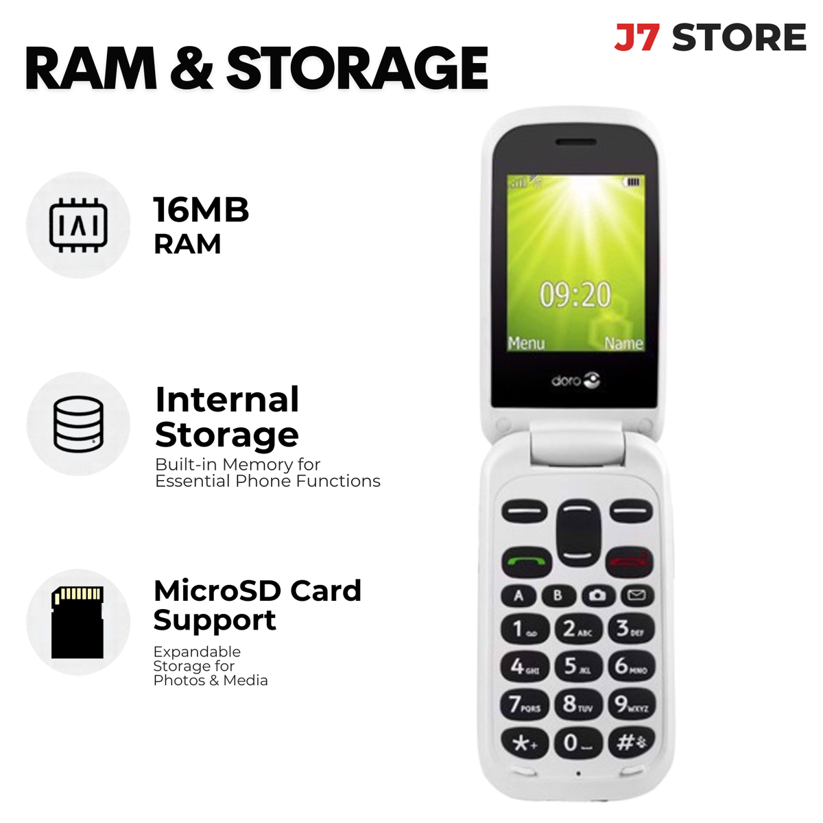 Doro 2404 Basic Phone Black White