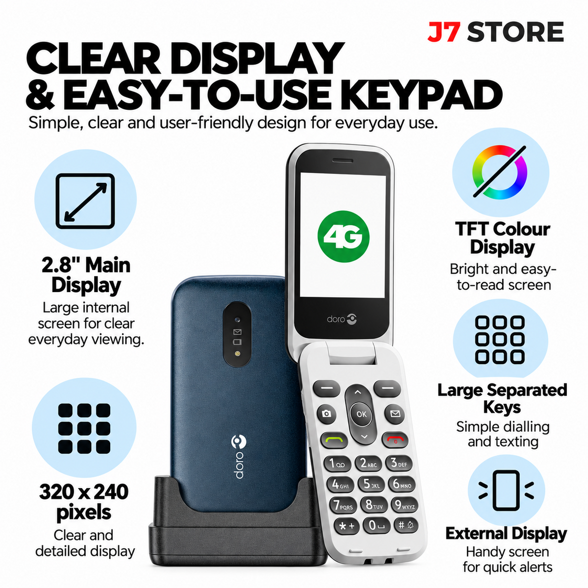 Doro 2820 Basic Phone Blue
