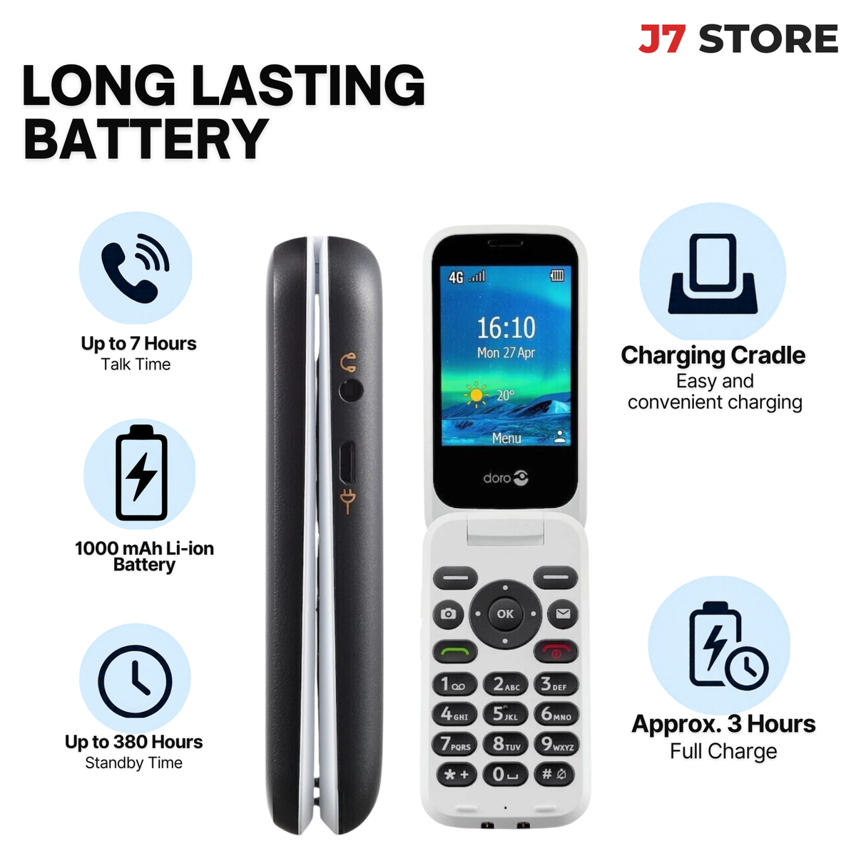 Doro 6880 4g Single Sim Basic Phone With Large  Buttons Black